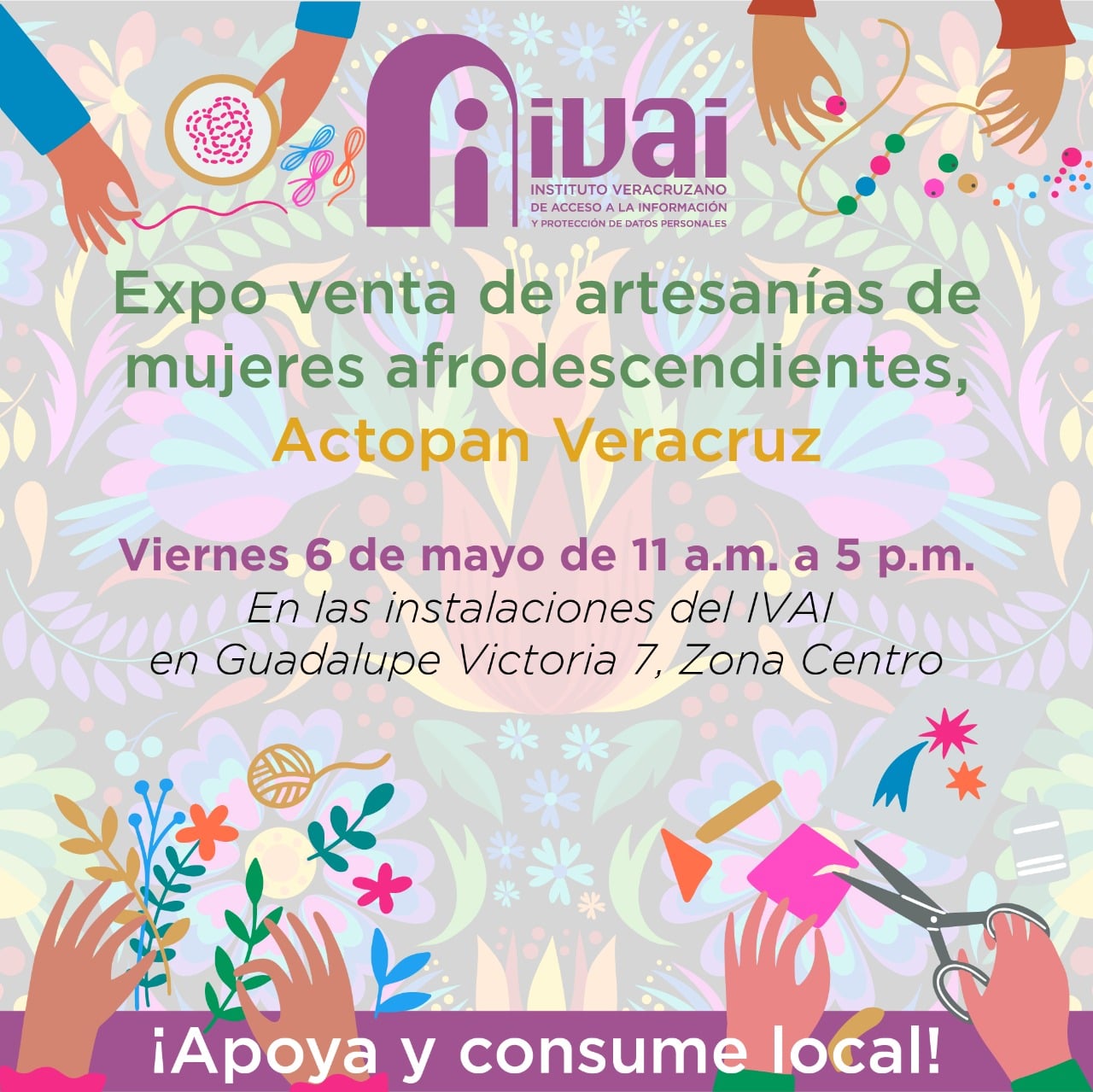 Expo venta de artesanías de mujeres Afrodescendientes.
